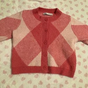 Pink and white plaid zara top